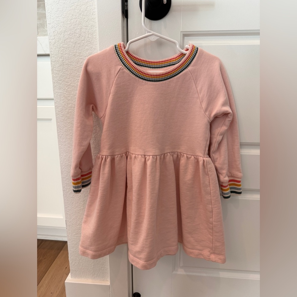 Hanna Andersson Sweatshirt dress rainbow 3T